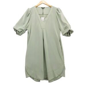 For Cynthia Women's‎ XL Sage Green V-Neck Puff Sleeve Tunic Dress Style